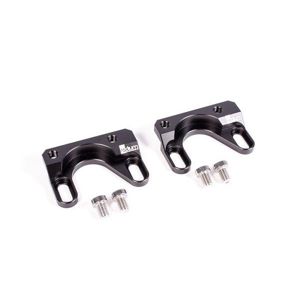 Radium Engineering CNC machined aluminum fuel rail mounting bracket adapters for Subaru top-feed fuel rail conversion