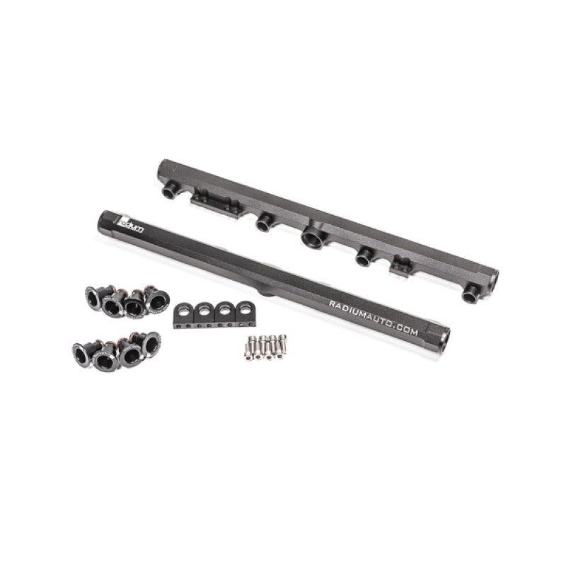 Radium Engineering CNC machined fuel rails (20-0963) for Lexus GS400, GS430, and SC430 1UZ-FE/3UZ-FE engines.