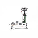 Radium Engineering 20-1510 fuel pump hanger assembly for Toyota Supra MK4 JZA80 showing triple pump mounting hardware.