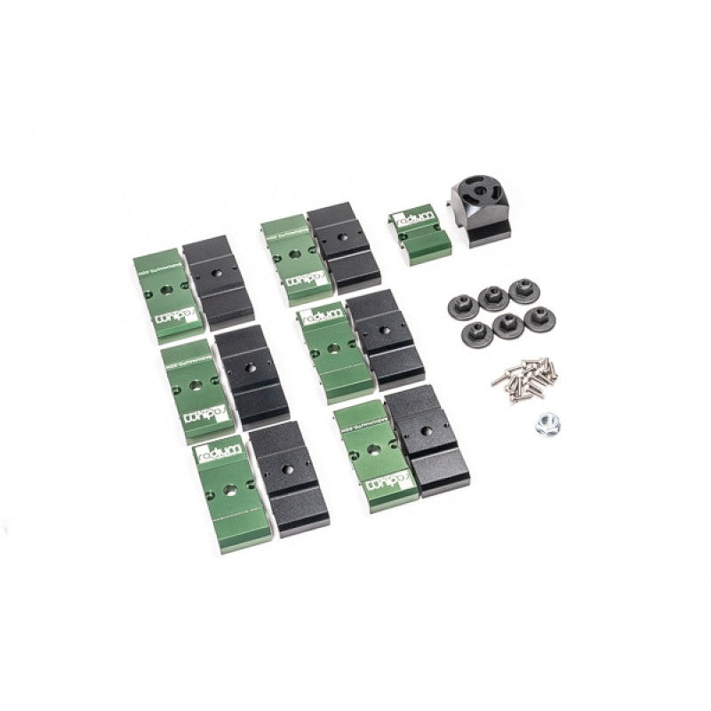 Radium Engineering fuel line retaining brackets and mounting hardware for Toyota GR Supra MK5.