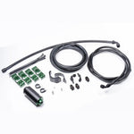 Radium Engineering fuel hanger plumbing kit with a high-flow stainless steel fuel filter for 1993-1998 Toyota Supra.