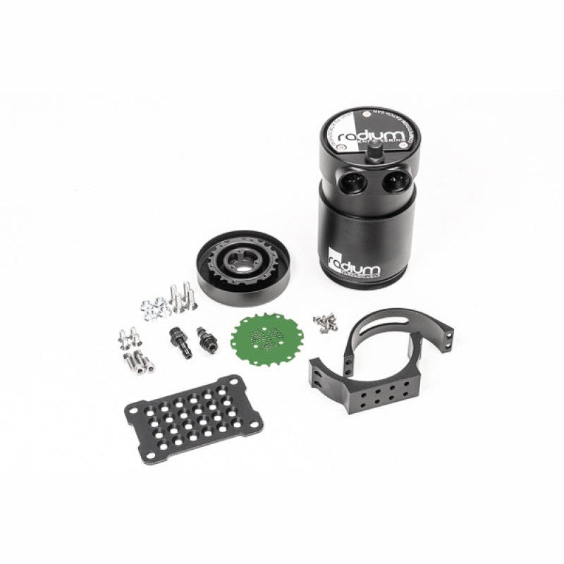 Radium Engineering AOS-R universal air oil separator with top vent and gravity drain port