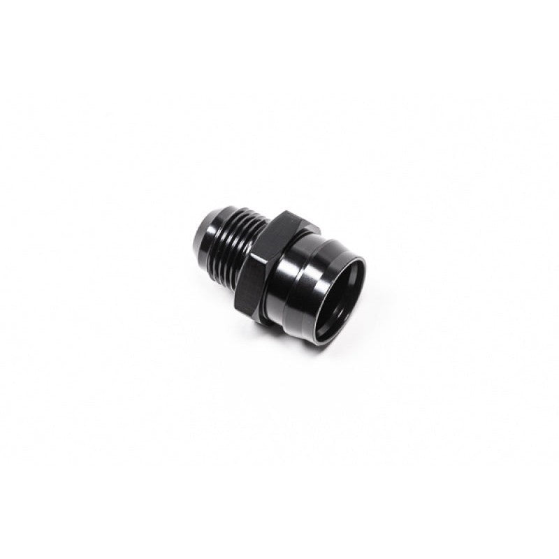 Black anodized Radium Engineering V2 19mm female to 10AN male straight quick connect adapter fitting.
