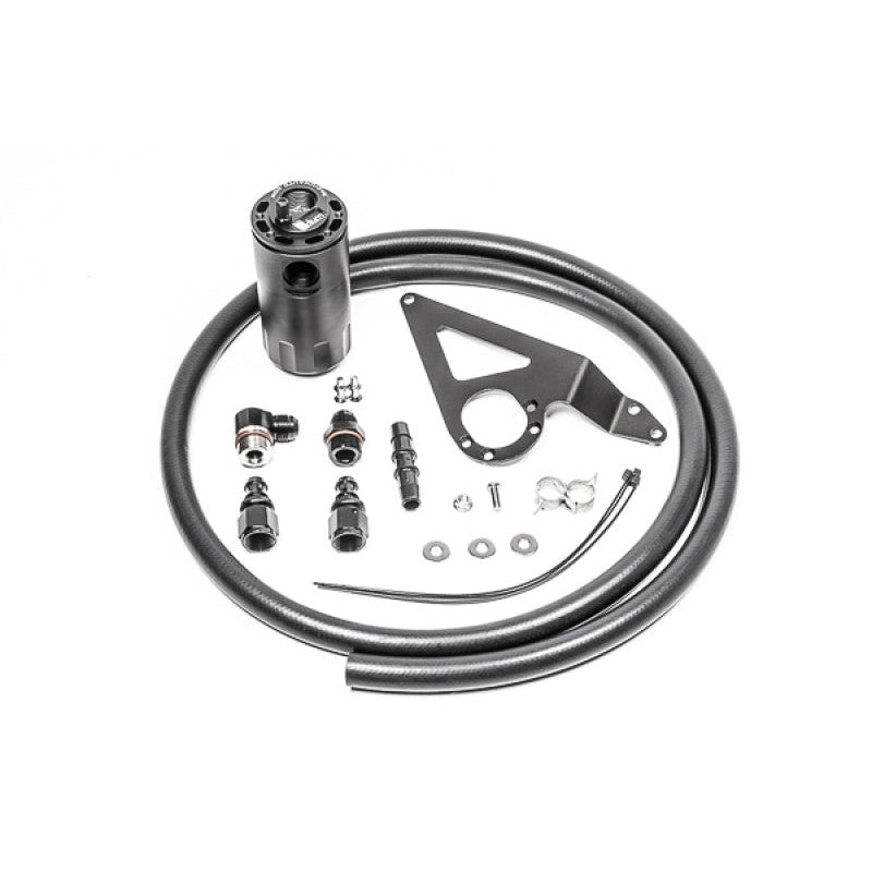 Radium Engineering Fluid Lock catch can kit with vehicle-specific mounting bracket for Toyota 86 and Subaru BRZ.