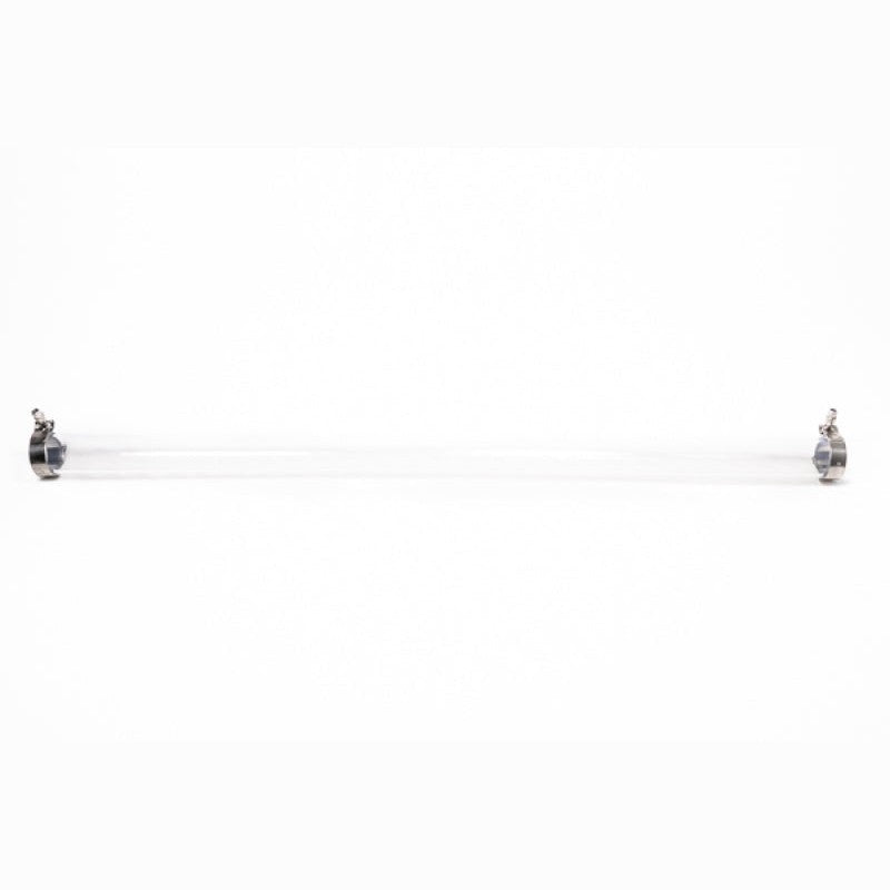 Radium Engineering 36-inch clear fuel filler hose with two stainless steel worm gear clamps