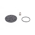 Radium Engineering fuel pressure regulator block off component for fuel pump hangers.