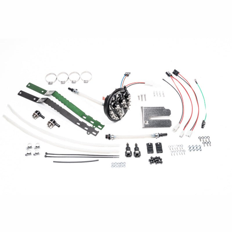 Radium Engineering machined fuel pump hanger for Nissan 240SX S14, S15, R33, and R34 fuel tanks.
