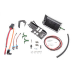Radium Engineering Fuel Hanger Surge Tank add-on kit with anodized aluminum collector box and hardware.