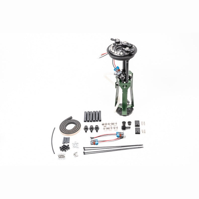 Anodized Radium Engineering triple fuel pump hanger for Toyota Supra MK4 with integrated jet pump