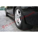 Rally Armor Basic Series black mud flaps with red logo and stainless steel mounting hardware for 02-07 Subaru Impreza.