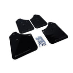 Rally Armor UR black polyurethane mud flaps with grey logo for 2002-2007 Subaru Impreza WRX and STI.