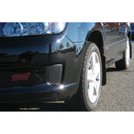 Rally Armor Basic series black mud flaps with black logos and stainless steel mounting hardware for Subaru Forester XT.