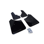 Set of four black Rally Armor UR polyurethane mud flaps with grey logo for 2004-2008 Subaru Forester XT