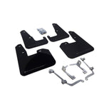 Set of four Rally Armor UR black polyurethane mud flaps with gray logos for 2008-2014 Subaru WRX STI Hatchback.