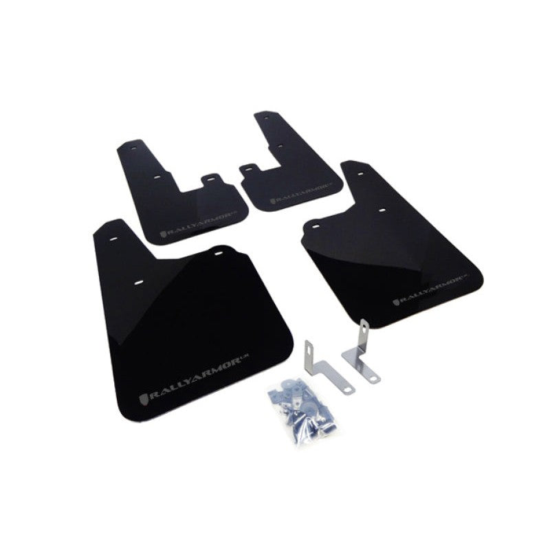 Black Rally Armor UR polyurethane mud flaps with grey logo for 2010-2014 Subaru Outback