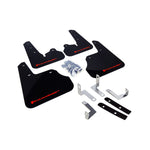 Set of Rally Armor UR black polyurethane mud flaps with red logo for 2012-2016 Subaru Impreza