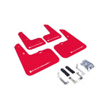 Rally Armor UR Series red polyurethane mud flaps with white logo for 2012-2017 Hyundai Veloster