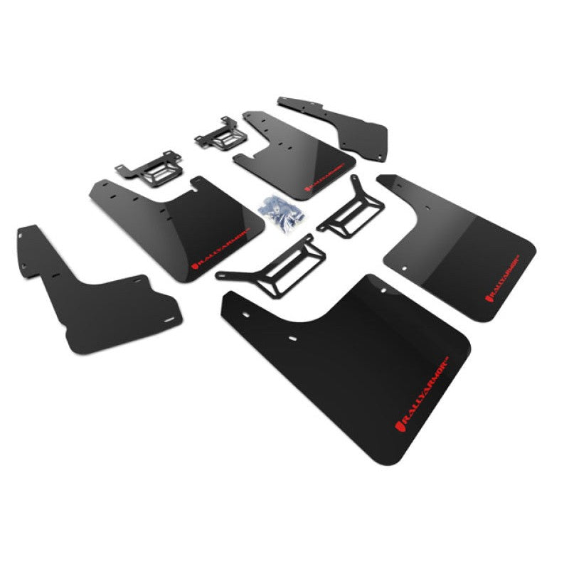 Rally Armor UR Series black polyurethane mud flaps with red logo for 2012-2024 Toyota 4Runner