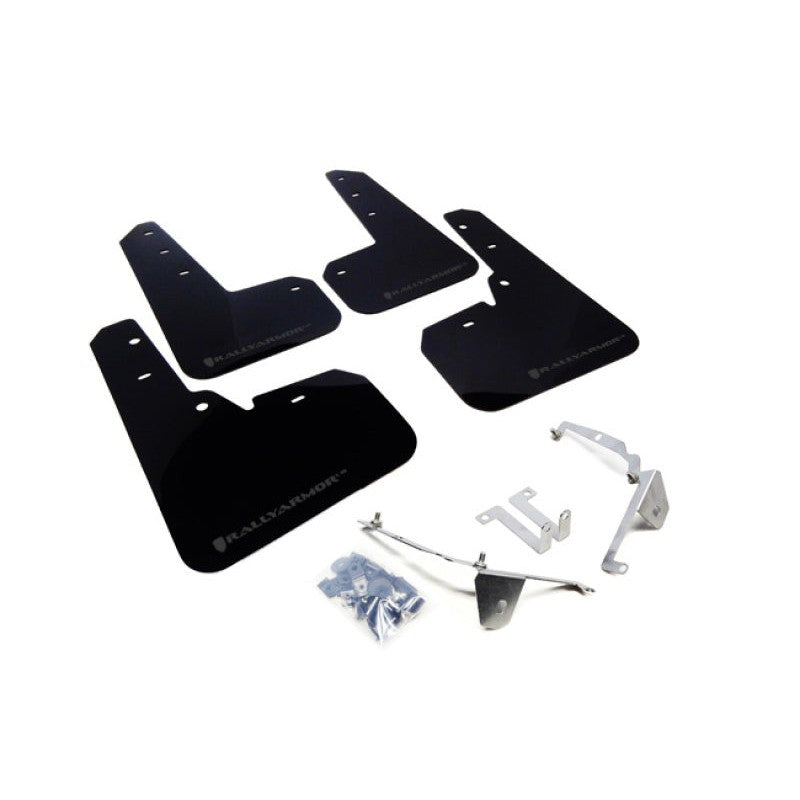 Rally Armor UR black polyurethane mud flaps with grey logo for 2013-2017 Subaru XV Crosstrek