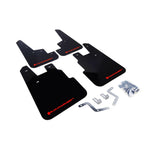 Rally Armor UR Series black polyurethane mud flap with red logo for 2014-2018 Subaru Forester.