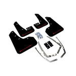 Rally Armor UR black polyurethane mud flaps with red logo for 2015-2021 Volkswagen Golf GTI and R