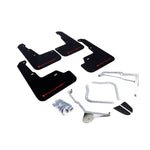 Rally Armor UR black polyurethane mud flaps with red logo for 2015-2021 Subaru WRX and WRX STI