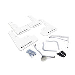 Set of four Rally Armor UR white polyurethane mud flaps with black logos for 2015-2021 Subaru WRX and STI