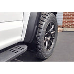 Rally Armor UR Series black polyurethane mud flaps with dark grey logo for 2017-2020 Ford F-150 Raptor