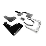 Rally Armor black UR polyurethane mud flaps with white logo for 2018-2023 Subaru Crosstrek