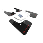 Rally Armor UR black polyurethane mud flaps with red logo for 2019-2025 Subaru Ascent
