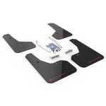 Rally Armor MF52-UR-BLK/RD black polyurethane UR Series mud flaps with red logo for 2019-2021 Subaru Forester.