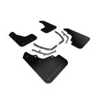 Black Rally Armor UR polyurethane mud flaps with dark grey logo for 2019-2025 Mazda 3 Hatchback