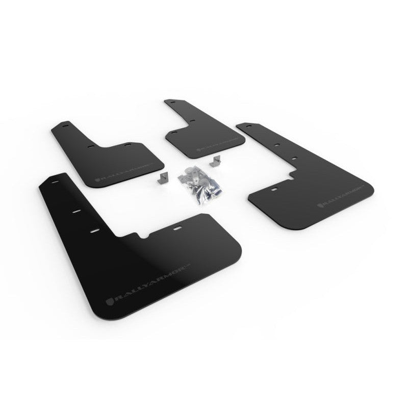 Black Rally Armor UR polyurethane mud flaps with grey logos for 2020-2025 Subaru Outback