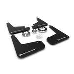 Rally Armor UR black polyurethane mud flaps with white logo for Tesla Model Y