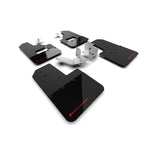 Rally Armor UR series black polyurethane mud flaps with red logo for 2021-2025 Ford Bronco with rock rails.
