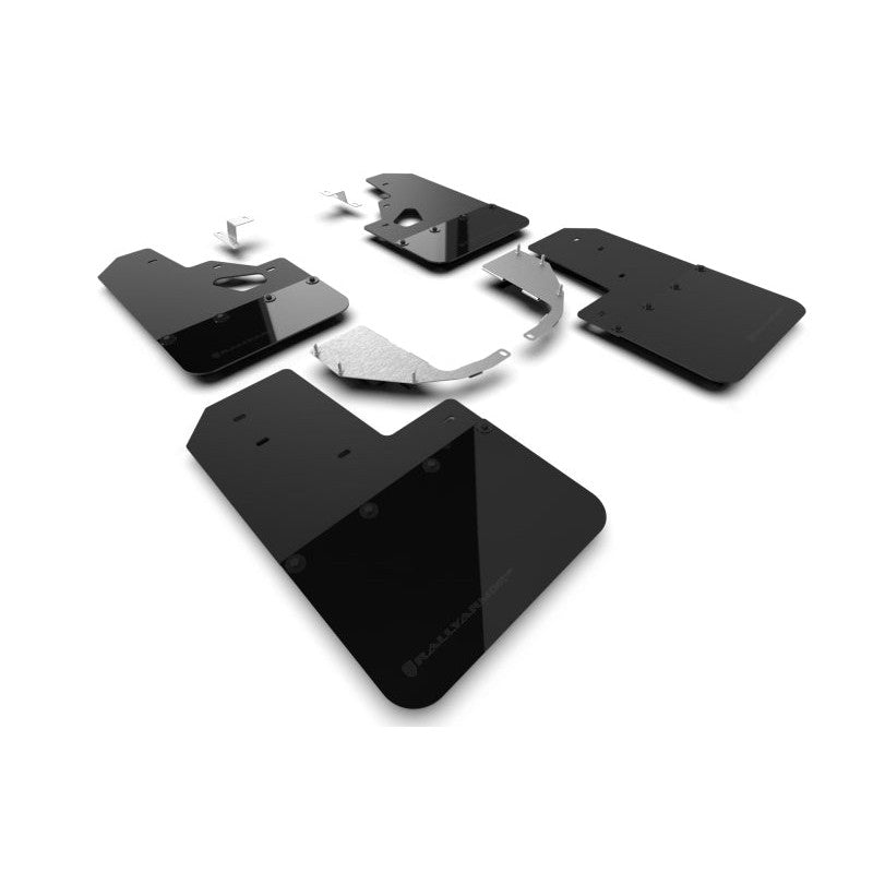 Rally Armor UR black polyurethane mud flaps with metallic black logo for 2021-2025 Ford Bronco.