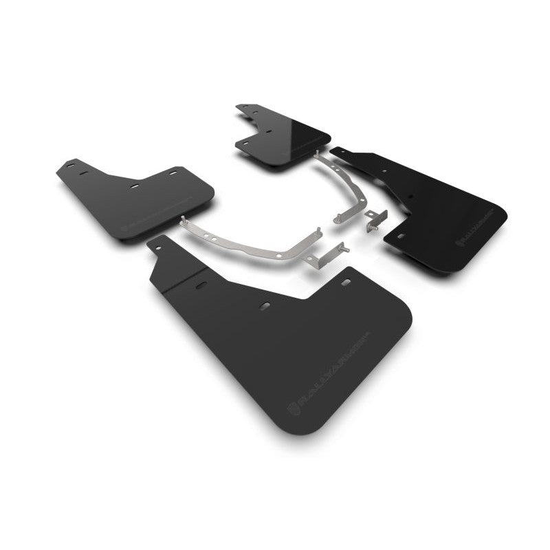 Rally Armor UR series black polyurethane mud flaps with metallic black logo for 2022-2024 Hyundai Ioniq 5.