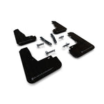 Rally Armor MF91-UR-BLK-DGRY UR series black polyurethane mud flaps with dark grey logo for 2022-2024 Kia EV6.