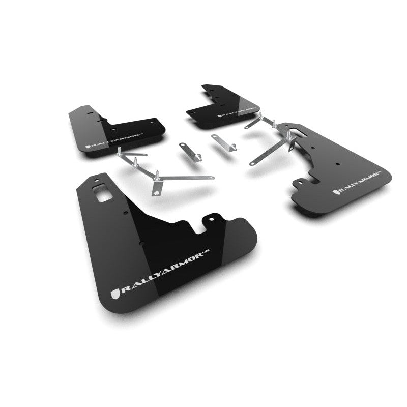 Rally Armor UR black polyurethane mud flaps with white logo for 2022-2026 Subaru BRZ and Toyota GR86