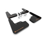 Rally Armor UR black polyurethane mud flaps with orange logo for 2022-2025 Subaru WRX