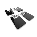 Set of four black Rally Armor UR polyurethane mud flaps with metallic black logos for 2022-2026 Toyota Tundra.