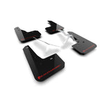 Set of four black Rally Armor UR polyurethane mud flaps with red logo for 2023-2025 Acura Integra A-Spec.