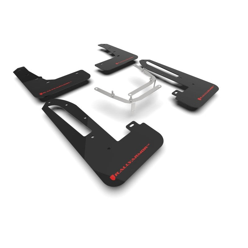 Rally Armor UR series black polyurethane mud flaps with red logo for 2023-2026 Honda Civic Type R
