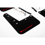 Black Rally Armor UR polyurethane mud flaps with red logo for 2023-2026 Toyota GR Corolla.