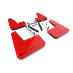 Red Rally Armor UR polyurethane mud flaps with black logo for 2023-2026 Toyota GR Corolla
