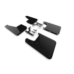Set of four black Rally Armor UR polyurethane mud flaps with metallic black logos for 2023-2026 Toyota Sequoia.