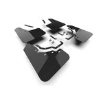 Set of four black Rally Armor UR polyurethane mud flaps with metallic black logo for 2024-2026 Lexus GX550 Overtrail.
