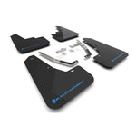 Rally Armor UR black polyurethane mud flaps with light blue logo for 2024-2026 Subaru Crosstrek models.