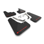 Set of four Rally Armor UR black polyurethane mud flaps with red logo for 2024-2026 Subaru Crosstrek