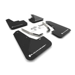 Set of four Rally Armor UR black polyurethane mud flaps with white logo for 2024-2026 Subaru Crosstrek.